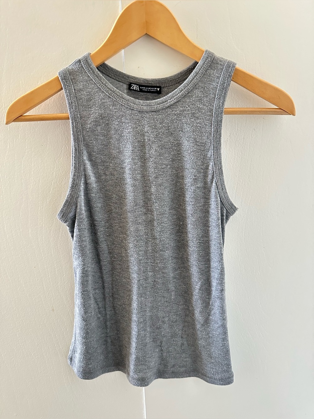 ZARA HEATHER GRAY SLEEVELESS TOP TANK TOP M